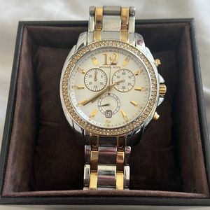 golden and silver micheal kors watch